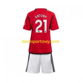 Koszulka Manchester United Antony Matheus 21 Dziecięcy Domowe Koszulki Piłkarskie 2023-2024 Krótki Rękaw